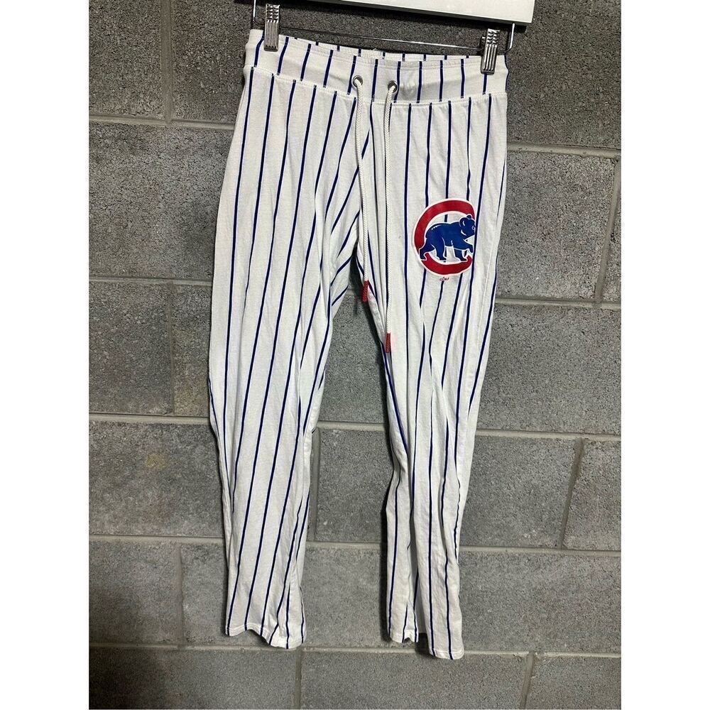 Chicago Cubs Pinstripe Pajama Pants White Size XS